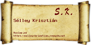 Sélley Krisztián névjegykártya